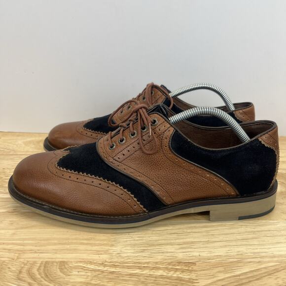 Mens Johnston & Murphy Wingtip Brogue Brown Blue Dress Derby Shoes Size 10.5 M main image 11